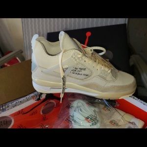 Off white Jordan 4 color way sail